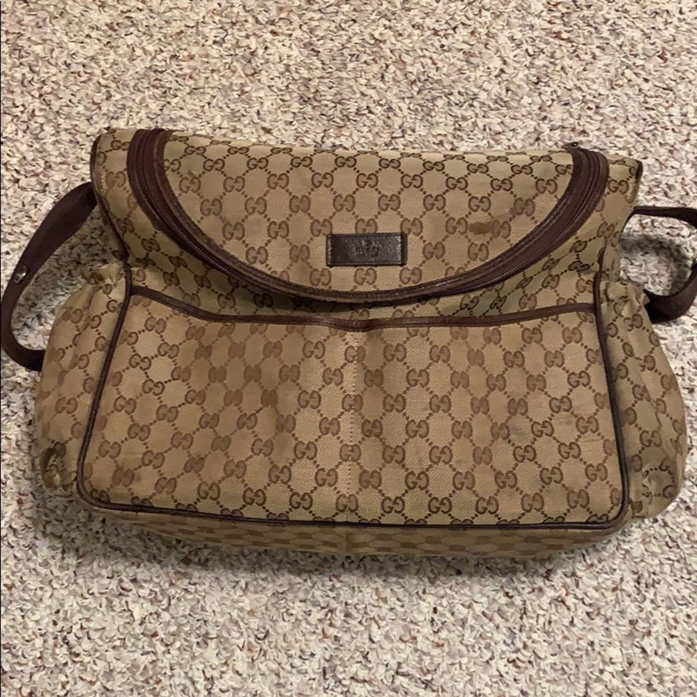 Gucci diaper bag with changing pad